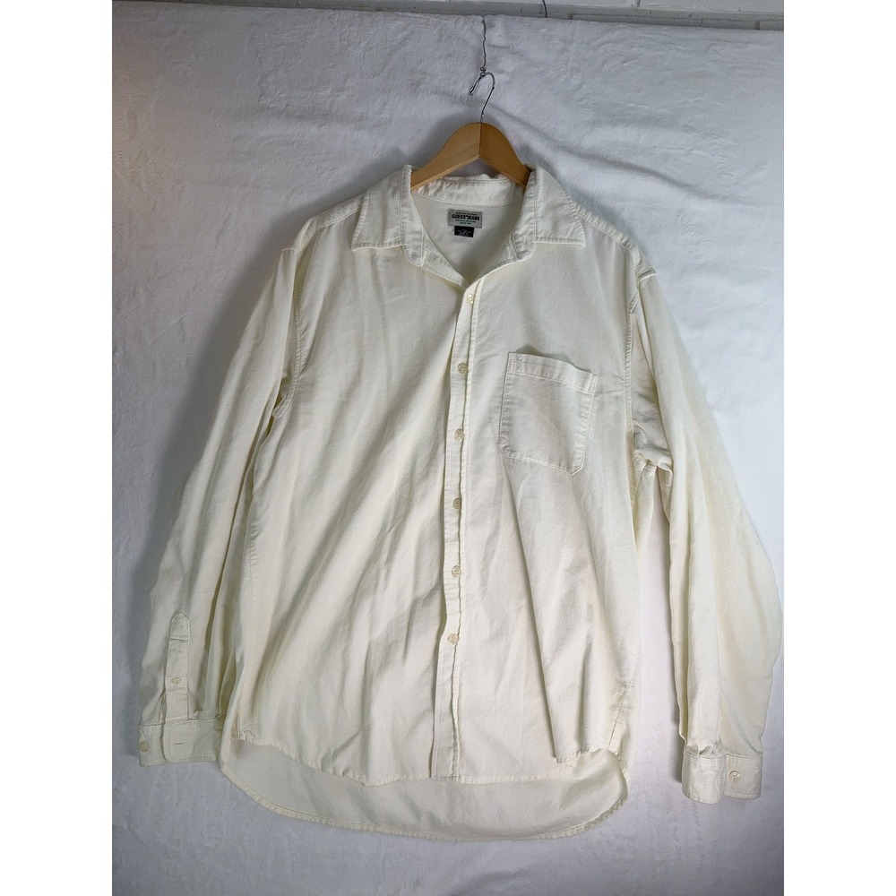 Vintage Guess‎ Jeans Shirt Mens XL Corduroy Button Up Pocket 90s Hong Kong